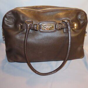 Michael Kors Luggage Tan Leather Hamilton Weekender Satchel Briefcase Handbag